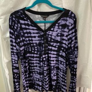 Rock & Republic purple and black v neck tie dye tunic